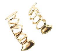 IDEANATEGRATE Set Grill Decorativi per Denti Hip Hop in Rame Oro, Leggeri e Comodi da Indossare, Stile Unico per Adulti e Rapper nella Cultura Hip-Hop