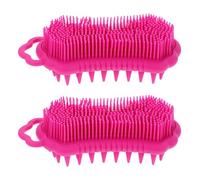 IDEANATEGRATE Spazzola Massaggio Chioma in Silicone 2 Pezzi Setole Morbide per Lavaggio e Massaggio Cute, Rilassa i Muscoli e Riduce lo Stress, per Uso Quotidiano Sotto la Doccia