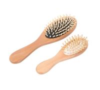 IDEANATEGRATE Spazzola per Capelli in Legno Naturale 2 Pezzi Cuscinetto ad Aria Massaggiatore per Cute Tocco Morbido e Sollievo Dalla Fatica Colore Casuale