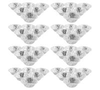 IDEANATEGRATE Stampi per Crostate di Uova in Alluminio Argento 200 Pezzi, per Cottura Uniforme e Pulizia senza Sporco, per Pasticceria e Picnic