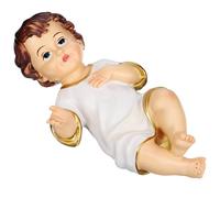 IDEANATEGRATE Statua di Gesù in Resina Bianca Finitura Fine, Ornamento Religioso per Casa, Ufficio e Chiesa, Decorazione Sacra Natalizia e Religiosa