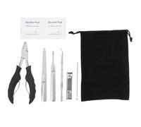 IDEANATEGRATE Tronchesino per Unghie Incarnite per Manicure e Pedicure Set 7 Pezzi in Acciaio Inox e Design Ergonomico Borsa Porta Attrezzi Portatile