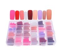 IDEANATEGRATE Unghie Finte Quadrate Decorative 24 Pezzi Finitura Lucida e Opaca Unghie Adesive Premere e Colla per Applicazione Facile Resistenti per Uso Quotidiano Manicure Fai da Te