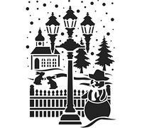 Ideazione con Cuore Stencil in plastica Laser, per finestre, DIN A4, Natale e Inverno, Ideale per Decorare pareti, Tessuti, Carta, vetrine