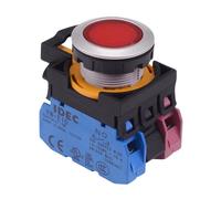 IDEC Cw Serie Rosso 12V Illuminato Mantenuta Flush Pulsante Interruttore 1NO-1NC