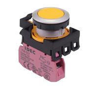 IDEC CW Series Interruttore a Pulsante Mantenuto Flush Giallo 1NC IP65