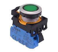 IDEC CW Series Interruttore Pulsante Verde 24V LED A Filo 1NO Momentaneo