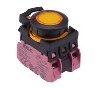 IDEC CW Series Interruttore Push Button Illuminato Giallo 24V A Incasso 2NC