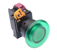 IDEC Interruttore a Pulsante Momentaneo 24V Ambra Illuminato 22mm 1NO-1NC IP65
