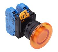 IDEC Interruttore Pulsante 22mm Ambra Fungiforme 2NO IP65 Momentaneo