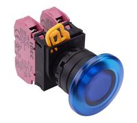 IDEC Interruttore Pulsante A Fungo Momentaneo Blu 22mm 2NC IP65 YW1L-M4E02Q0S