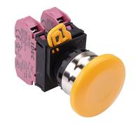 IDEC Pulsante a Funghetto Mantenuto Giallo 22mm Metallo 2NC IP65