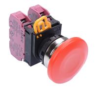 Idec Rosso 22mm Metallo Lunetta Fungo Interruttore a Pulsante Momentaneo 2NC