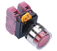 Idec Rosso 22mm Metallo Lunetta Mantenuta Avvolta Pulsante Interruttore 2NC IP65
