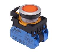 IDEC Serie CW Interruttore Push Flush LED Ambra 24V 2NO