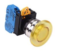 IDEC YW4B-A4E10Y Interruttore Pulsante Funghetto 22mm Giallo Mantenuto IP65 1NO