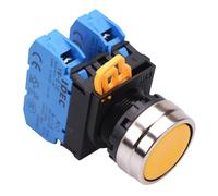 IDEC YW4B-M1E20Y Interruttore Pulsante 22mm Giallo 2NO IP65 Metallico