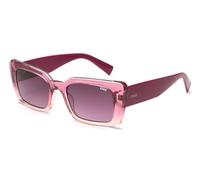 IDEE Occhiali da sole 100% da sole da donna con montatura in cristallo lucido, rosa scuro, telaio in policarbonato, misura M con lenti viola, viola, 54