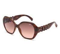 IDEE Occhiali da sole 100% da sole da donna con montatura in policarbonato demi marrone lucido Taglia L con lenti marroni