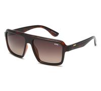 IDEE Occhiali da sole da uomo 100% protetti dai raggi UV con montatura in policarbonato marrone lucido-marrone lucido | Taglia - Large con lente marrone