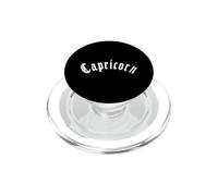 Idee per il compleanno del segno zodiacale dello zodiaco della lettera nera del Capricorno PopSockets PopGrip per MagSafe