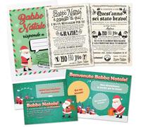 Idee Regali Bambini Natale Originali - Pergamena Risposta alla Lettera Babbo - Invito e Tovaglietta - Idea Regalo Originale Bambino Bambina