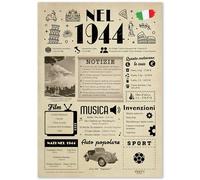 Idee Regalo 81 Anni Compleanno Donna e Uomo - Biglietto Auguri 81 anni Donna e Uomo per Papà o Mamma - Festa Decorazioni Compleanno 81 anni - Addobbi Compleanno 1944 - Regali 1944