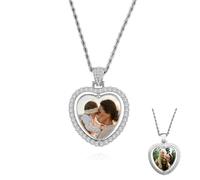 Idee regalo - Collana con foto personalizzata Ciondolo personalizzato gioielli personalizzabile collane nome personalizzate collana amicizia per Donna/uomo san valentino e anniversari Natale