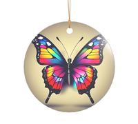 Idee regalo di nozze con stampa a farfalla colorata per coppie, un ornamento per albero di Natale in acrilico appena sposato