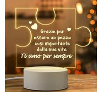 Idee Regalo Donna Uomo Natale, Lampada Regali Anniversario San Valentino per Lui Lei, Luce Notturna Amore Romantico Regalo Compleanno per Fidanzata Fidanzato Marito Moglie Coppia Sorella Amica