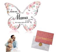 Idee Regalo Festa Della Mamma Originale Mamma Ornamento in Acrilico a Forma di Farfalla Personalizzato Ideale per Compleanno e Natale Decorazione da Scrivania Elegante Regalo per la festa della madre
