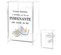 Idee Regalo Insegnanti Regalo per Insegnante Portapenne in Acrilico Personalizzato Regali Maestre Fine Anno Regali Maestre Compleanno per Maestra Asilo Colleghe Maestra Nido Elementari Natale Pasqua
