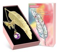 Idee Regalo Natale Donna Maestra - Regali Natale Originali Economici Segnalibro Metallo Piuma Cancelleria Regalo Donna Mamma Amica Nonna Sorella Originale Utile Regali Secret Santa Calendario Avvento