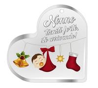 Idee Regalo Natale Originali 2025 - Decorazione Cuore da Appendere Albero di Natale - Annuncio Gravidanza Nonni