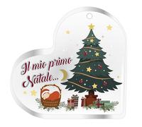 Idee Regalo Natale Originali 2025 - Decorazione Cuore da Appendere Albero di Natale - Il Mio Primo Natale