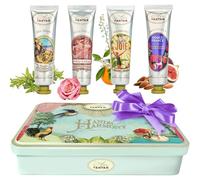 Idee Regalo Per Lei Cofanetto Crema Mani 4x25ml: Profumo di Verbena, Rosa, Mandorle, Floreale/Un Air d'Antan/Burro Di Karitè/Idea Regalo Per Lei/Cofanetto Regalo Donna/Regalo Mamma