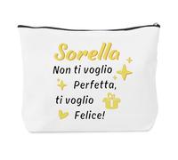 Idee Regalo Sorella Compleanno Utile, Idee Regalo per Sorella Maggiore Gemella Minore Compleanno Natale Speciale Sorelle Pochette Maggiore Nascita Sorelle Minore Gemella Original Borsa Trucchi