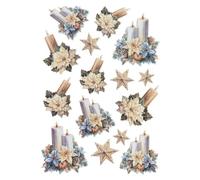 Ideen mit Herz Adesivi in rilievo 3D | Adesivi | di alta qualità in rilievo con effetto 3D | foglio DIN A4 con diversi motivi (candele di Natale 01)