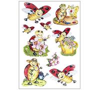 Ideen mit Herz Adesivi in rilievo 3D | di alta qualità goffrato con effetto 3D | foglio DIN A4 con diversi motivi (coccinella Lucky Lo)