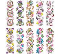 Ideen mit Herz Adesivi trasparenti, 10 fogli in formato 10 x 30 cm; adesivi colorati per il fai da te e per decorazioni (Pasqua, auguri di Pasqua, 01)