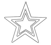 Ideen mit Herz Anelli in metallo a forma di stella, stelle in metallo con occhiello per appendere, spessore 3 mm, 3 pezzi, diverse misure: Ø 15 cm, 20 cm, 30 cm, decorazione per finestre, stelle