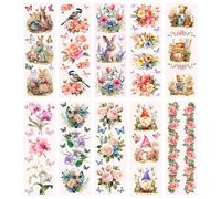 Ideen mit Herz Aqua-Transfers Deluxe, pellicola scorrevole per candele | tatuaggio a candela | decalcomania | pellicola scorrevole a umido | diversi motivi | 10 cm x 30 cm | 10 fogli (periodo