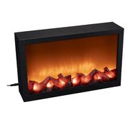 Ideen mit Herz Camino a LED, elettrico, senza riscaldamento, effetto fuoco realistico, 41 x 10 x 25 cm, con funzione timer (6 ore acceso, 18 ore spento)