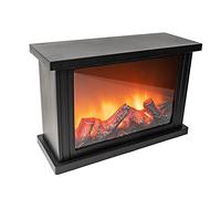 Ideen mit Herz Camino decorativo a LED, elettrico, funzionamento a batteria, senza riscaldamento, effetto fuoco/fiamma, 30 x 11,5 x 20 cm, con funzione timer (6 ore acceso, 18 ore spento)