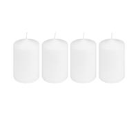 Ideen mit Herz Candele a pilastro, bianco, rotonde, set da 4 pezzi, diametro 7 cm, altezza 12 cm, durata 35 ore, candele domestiche in paraffina, non profumate