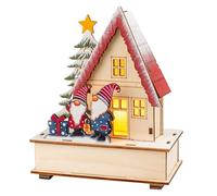 Ideen mit Herz | casa a LED con gnomo | casetta in miniatura | illuminazione natalizia | luce d'atmosfera | decorazione natalizia | casa luminosa invernale | funzionamento a batteria (coppia di
