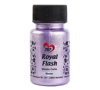 ideen mit herz Colore acrilico metallico Royal Flash con riflessi metallici e particelle glitterati fini | Vernice brillante metallizzata per gagliette | 50 ml (lilla)
