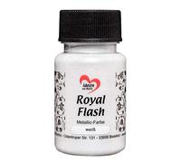 ideen mit herz Colore acrilico metallico Royal Flash con riflessi metallici e particelle glitterati fini | Vernice brillante metallizzata per gagliette | 50 ml (bianco)