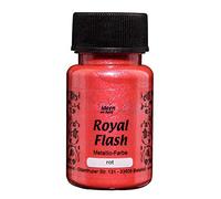 ideen mit herz Colore acrilico metallico Royal Flash con riflessi metallici e particelle glitterati fini | Vernice brillante metallizzata per gagliette | 50 ml (rosso)