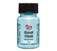 ideen mit herz Colore acrilico metallico Royal Flash con riflessi metallici e particelle glitterati fini | Vernice brillante metallizzata per gagliette | 50 ml (menta)